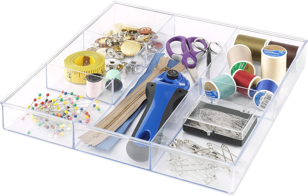 Whitmor Schubladen-Organizer mit 6 Fächern, transparent, Harz Kunststoff, farblos, 6-Section 6-Secti