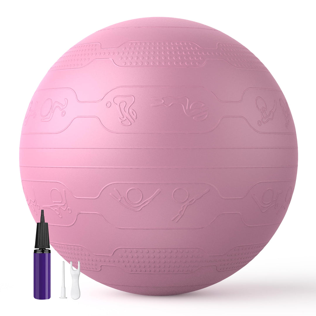 PROIRON Gymnastikball mit geprägtem Muster, Anti-Burst Sitzball 65cm, Pezziball mit Pumpe, Fitnessba