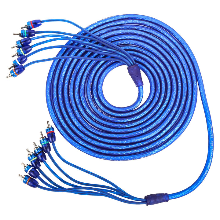 Skar Audio 17-Foot6-ChannelTwistedPairRCAInterconnectCableforPersonalComputer-SKAR6CH-RCA17 6 Channe