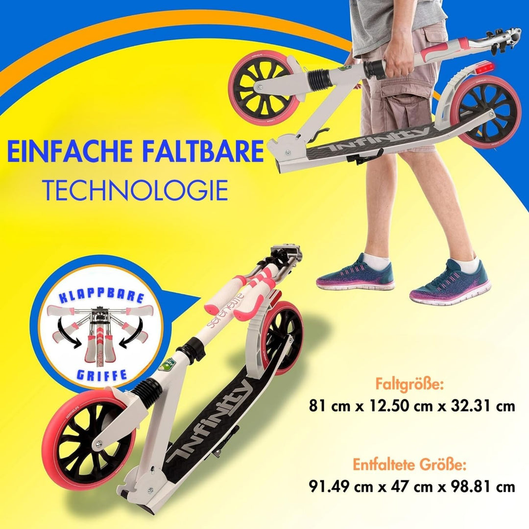 SereneLife Unisex-Youth Folding Kick Scooter for Adults and Kids One Pink, One Pink