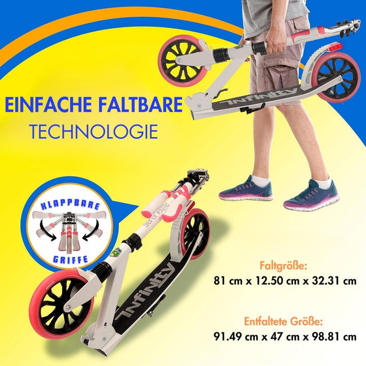 SereneLife Unisex-Youth Folding Kick Scooter for Adults and Kids One Pink, One Pink