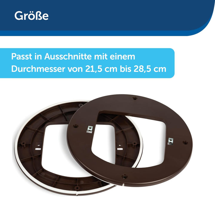 PetSafe Installationsrahmen für Mikrochip &amp; Manuelle Katzenklappe, Braun | Vielseitig, Energieeffizi