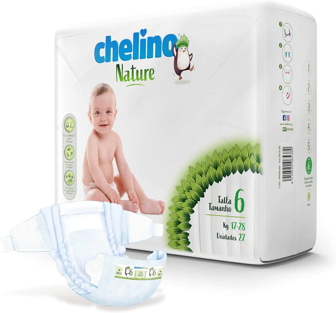 Chelino Nature Kinderwindel, Grösse 6 (17-28 kg), 162 Windeln