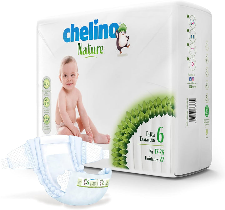 Chelino Nature Kinderwindel, Grösse 6 (17-28 kg), 162 Windeln