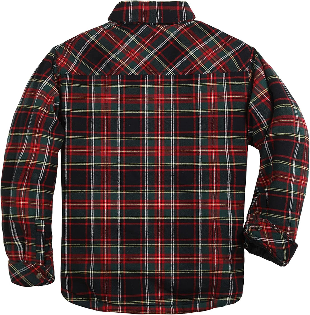 Coevals Club Herren Flanell Jacke Hemd Sherpa Holzfällerhemd Flanellhemd Langarm Kariertes Druckknöp