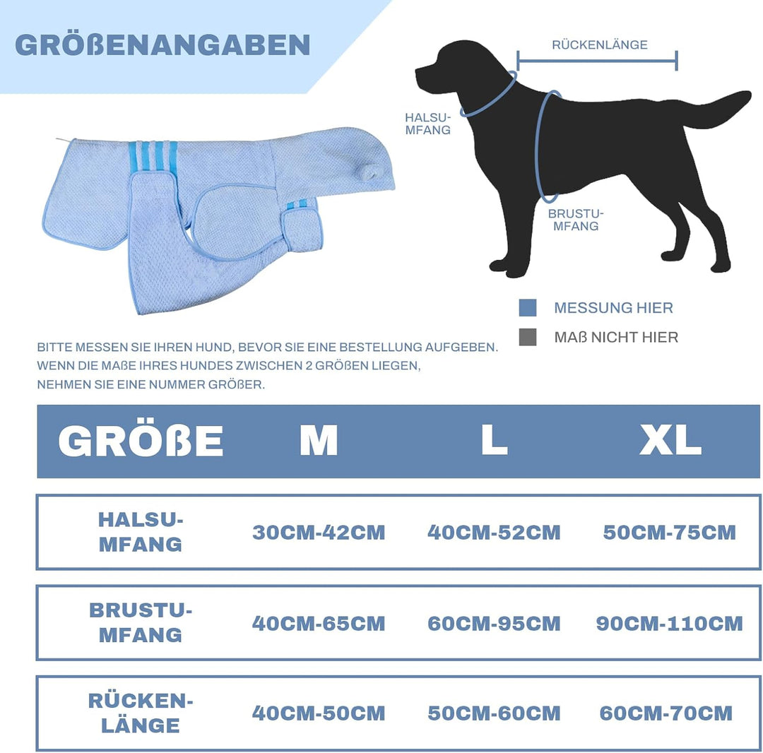 Bademantel Hund für Mittelgrosse/Grosse Hunde, Zweischichtig Verdickte Trockentücher für Hunde, Mikr