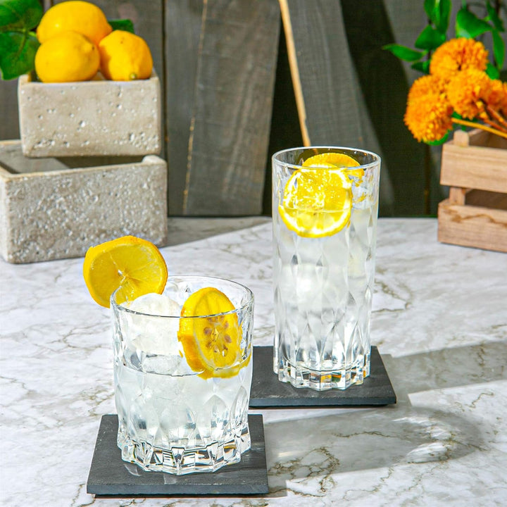 RCR Crystal Marilyn Whiskey Gläses Set - Moderne Schnittglas -Cocktail -Trinkgläser - 337ml - 6pc