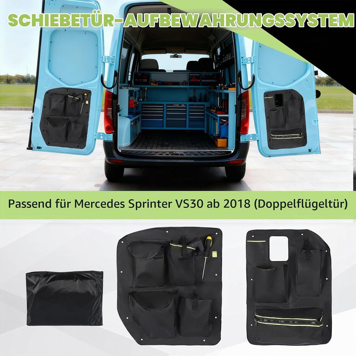 Scheunentor-Aufbewahrungsorganizer kompatibel mit 2018+ Mercedes Sprinter VS30（Dual Swing Door), 2 P