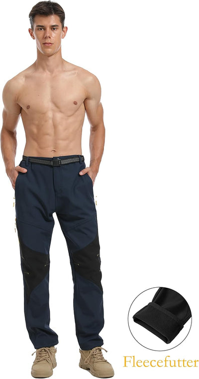 Tansozer Wanderhose Herren Outdoor Hose Männer Winddicht Gefüttert XL Blau, XL Blau