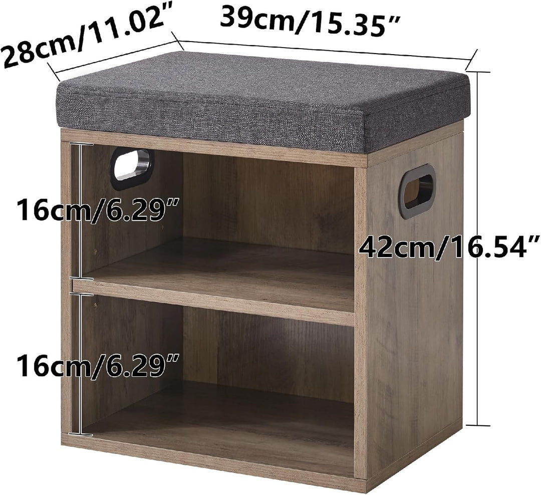 YMYNY Schuhbank mit Sitzfläche, Schuhschrank mit sitzbank, Schuhregal Klein mit Sitzbank, Sitzbank m