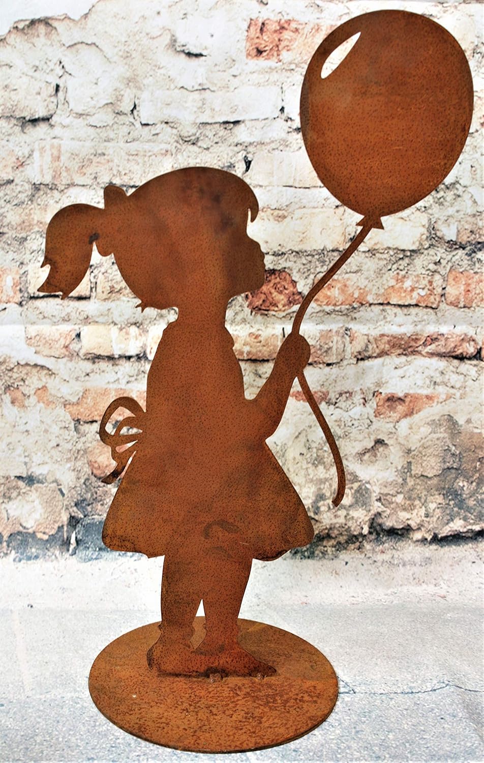 Mädchen mit Luftballon 52 cm Edelrost Gartendeko Vintage Dekofigur Garten Deko Rost, Mädchen
