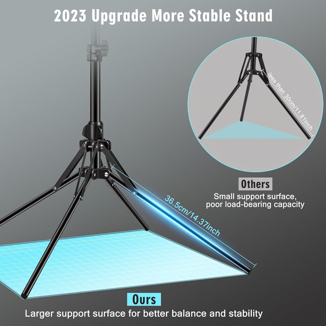 VEVICE Ringlicht mit Stativ Handy, 12,6 Zoll Ringleuchte mit 59 Zoll Stativ für die Kamera, Dimmbare
