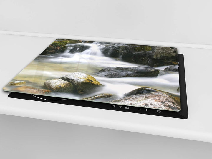 Küchenbrett aus Hartglas und Kochplattenabdeckung SINGLE mit 60 x 52 cm und DOUBLE - zwei Bretter mi