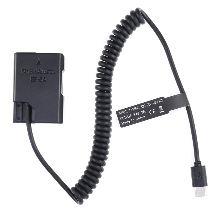 FOTGA USB-C Typ-C auf Decodierte EN-EL14 Dummy Akku Netzteil Federkabel für Nikon D3100 D3200 D3300