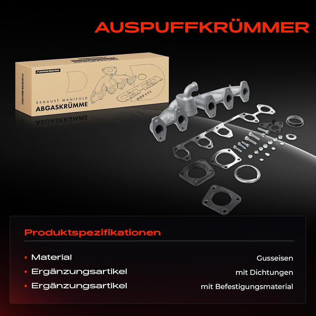 Frankberg 1x Abgaskrümmer Auspuff Krümmer Kompatibel mit M.u.l.t.i.v.a.n V 7EF 7EM 7EN 7HF 7HM 7HN 2