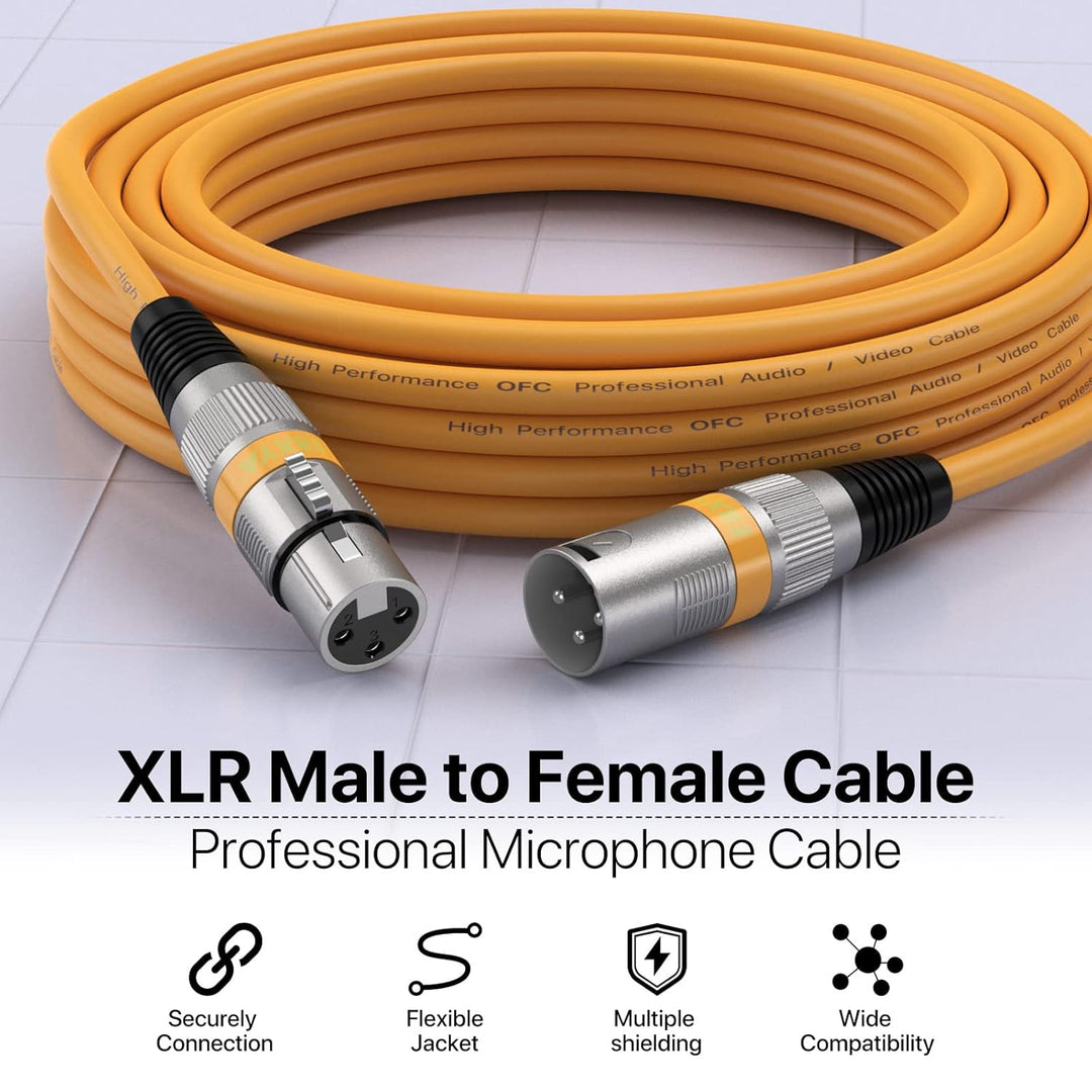 EBXYA XLR-Kabel Mikrofonkabel 2M 6Packs Stecker auf Buchse symmetrisches XLR-Mikrofonkabel Farbige D