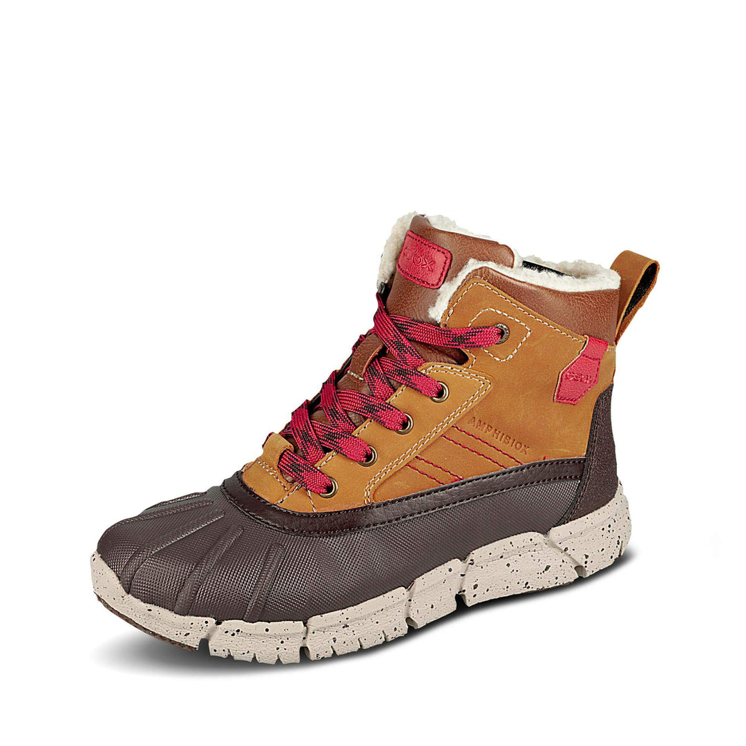 Geox Jungen J Flexyper Boy B ABX Ankle Boot 29 EU Multicolor Lt Brown Dk Red 61, 29 EU Multicolor Lt
