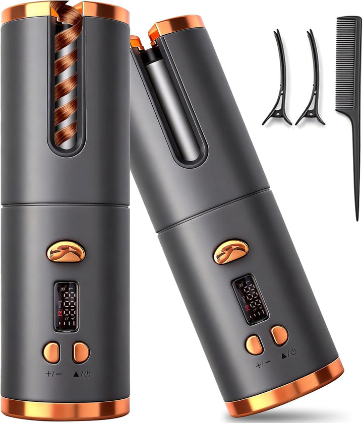 Automatischer Lockenstab mit LCD-Display, automatischer Haarcurler mit 6 Temperatureinstellungen und