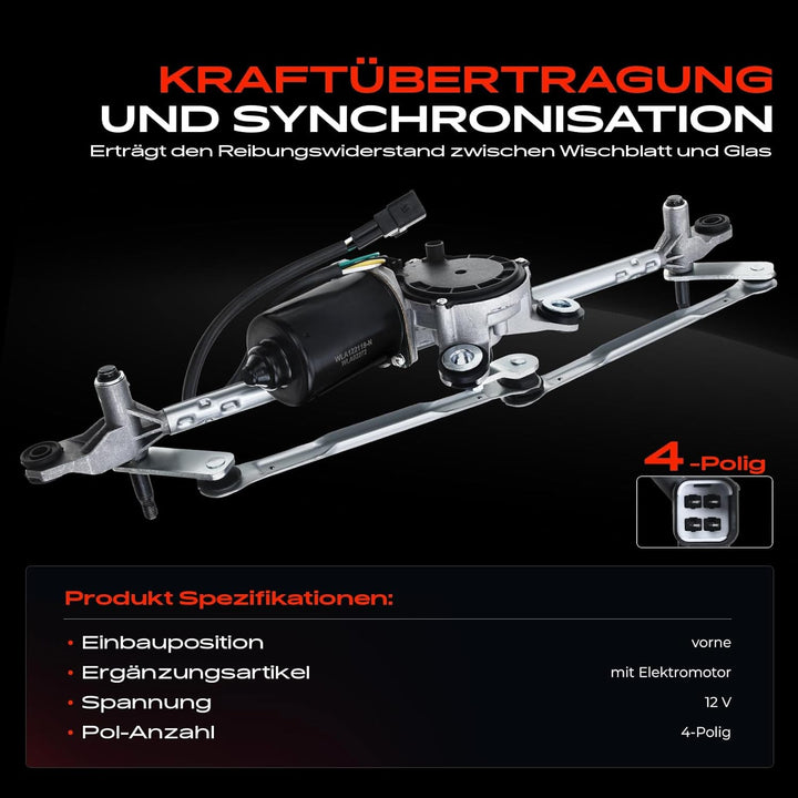 Frankberg 1x Wischergestänge Mit Motor Vorne Kompatibel mit Antara L07 2.0L-3.2L SUV 2006-Heute Repl