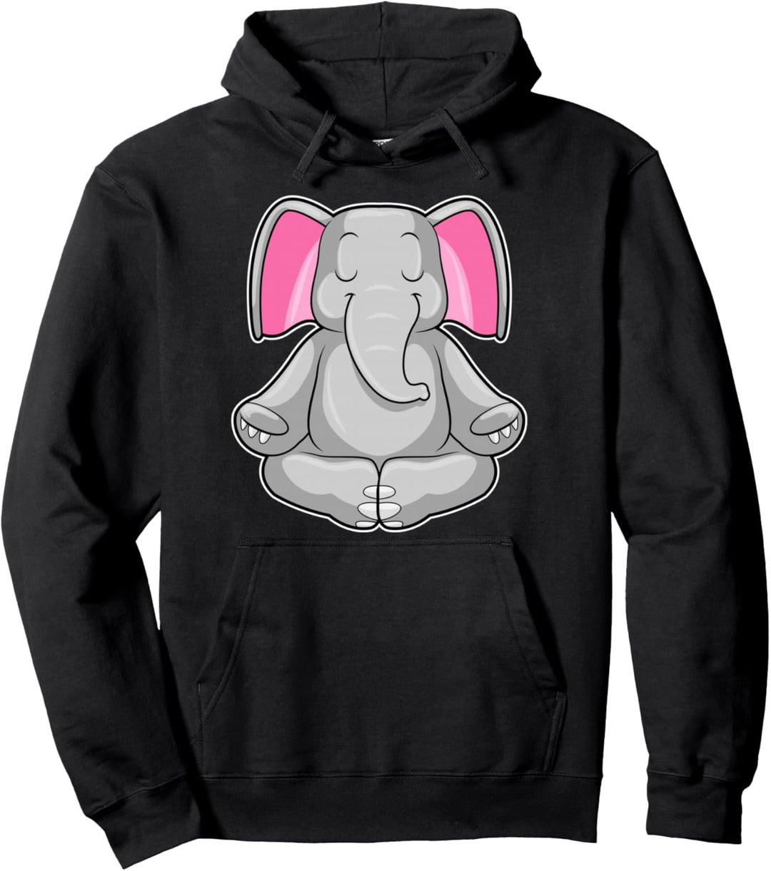 Elefant Yoga Fitness Meditation Pullover Hoodie