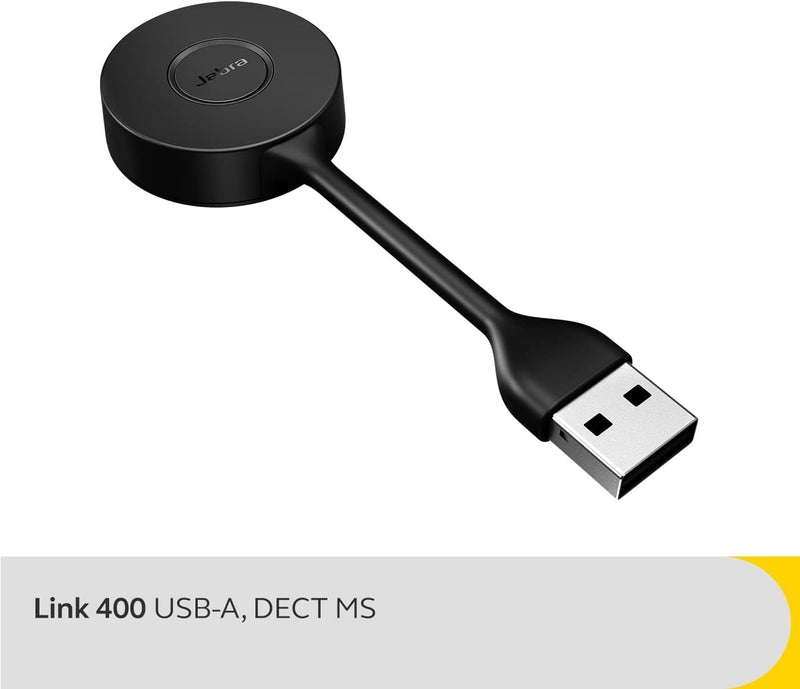 Jabra Link 400 USB-A DECT Adapter - Tragbarer und langlebiger Dongle mit bis zu 150 m geschützter Fu