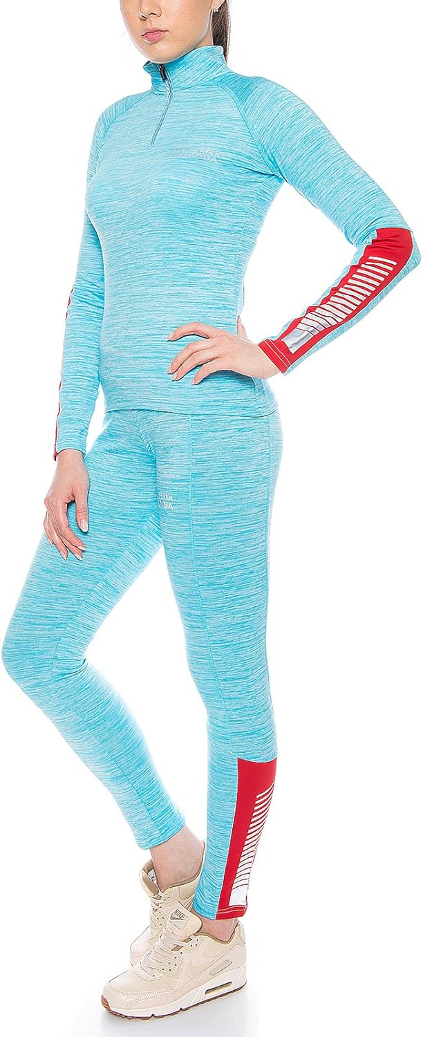 Rock Creek Damen Trainingsanzug Sportanzug Fitnessanzug Shirt Leggings XS Hellblau, XS Hellblau