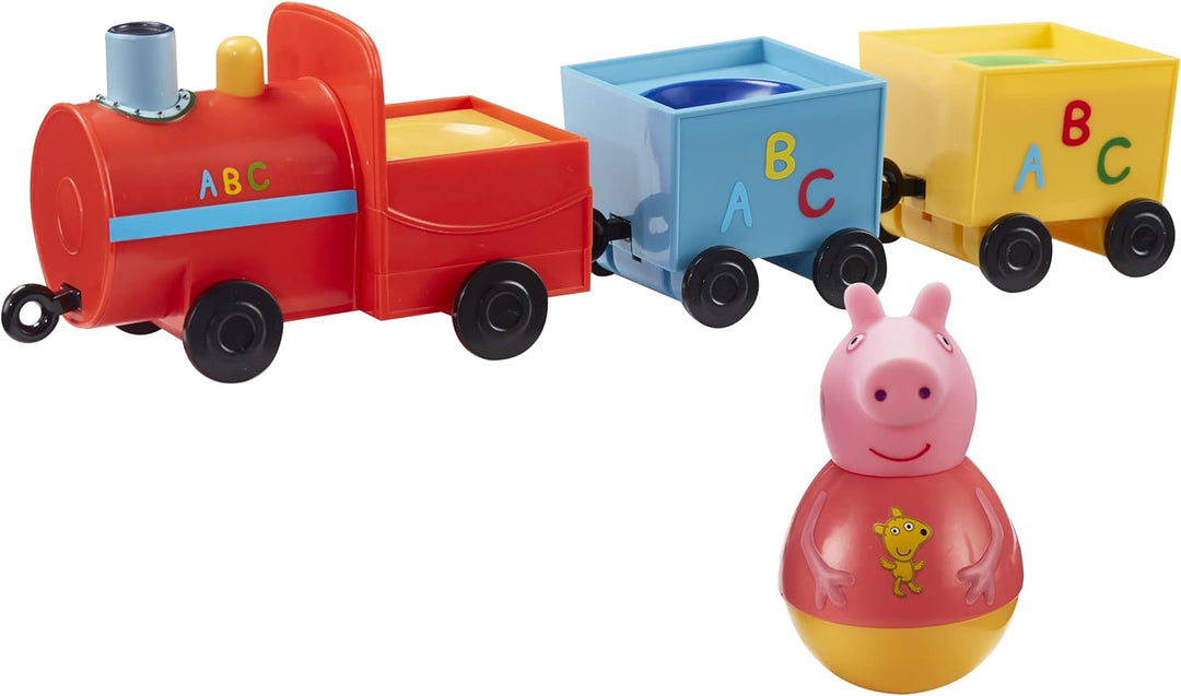 Peppa Pig Weebles Pull Along Wobbily Train, First Toy, Preschool Toy, Imaginative Play, Gift for 18