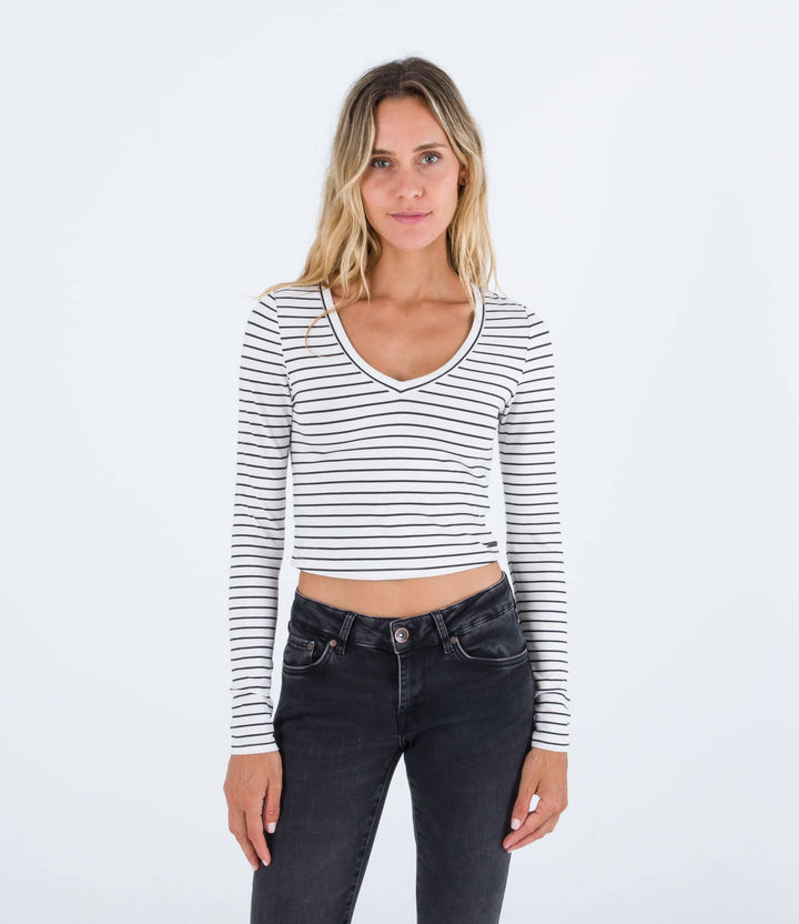 Hurley Damen Sophie Fitte Tee T-Shirt L Feeder Stripe, L Feeder Stripe