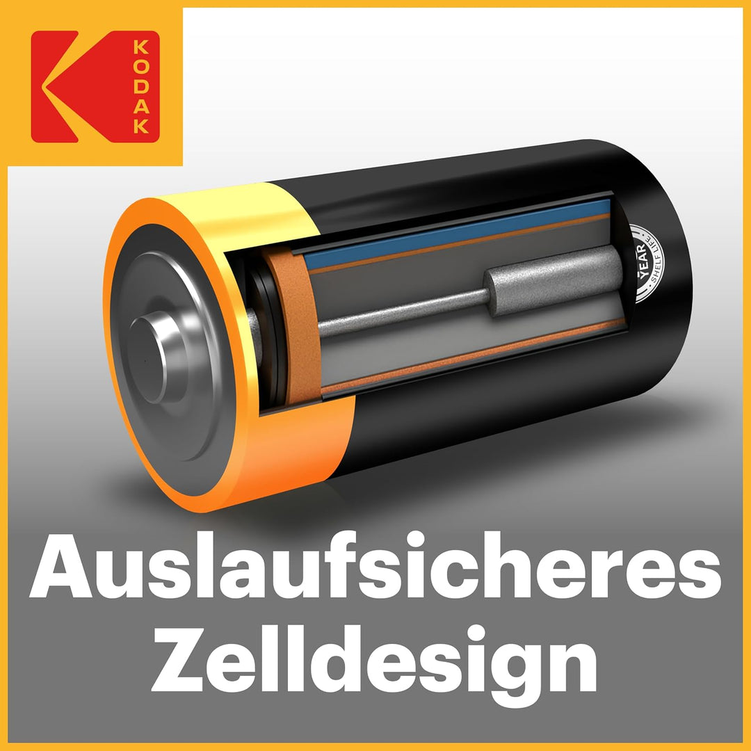 Kodak | Typ C Batterien | C Zellen LR14 Batterie | 12 Stück | Alkalibatterie | 1,5 V