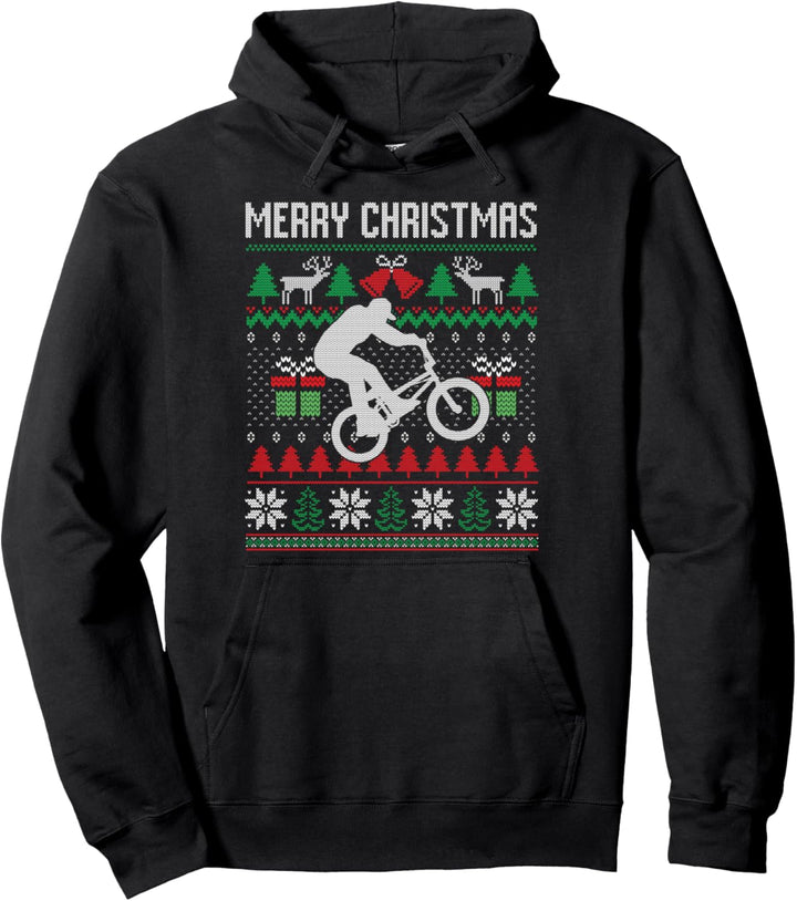 Merry Christmas BMX Fahrrad Santa Funny Family Matching Xmas Pullover Hoodie