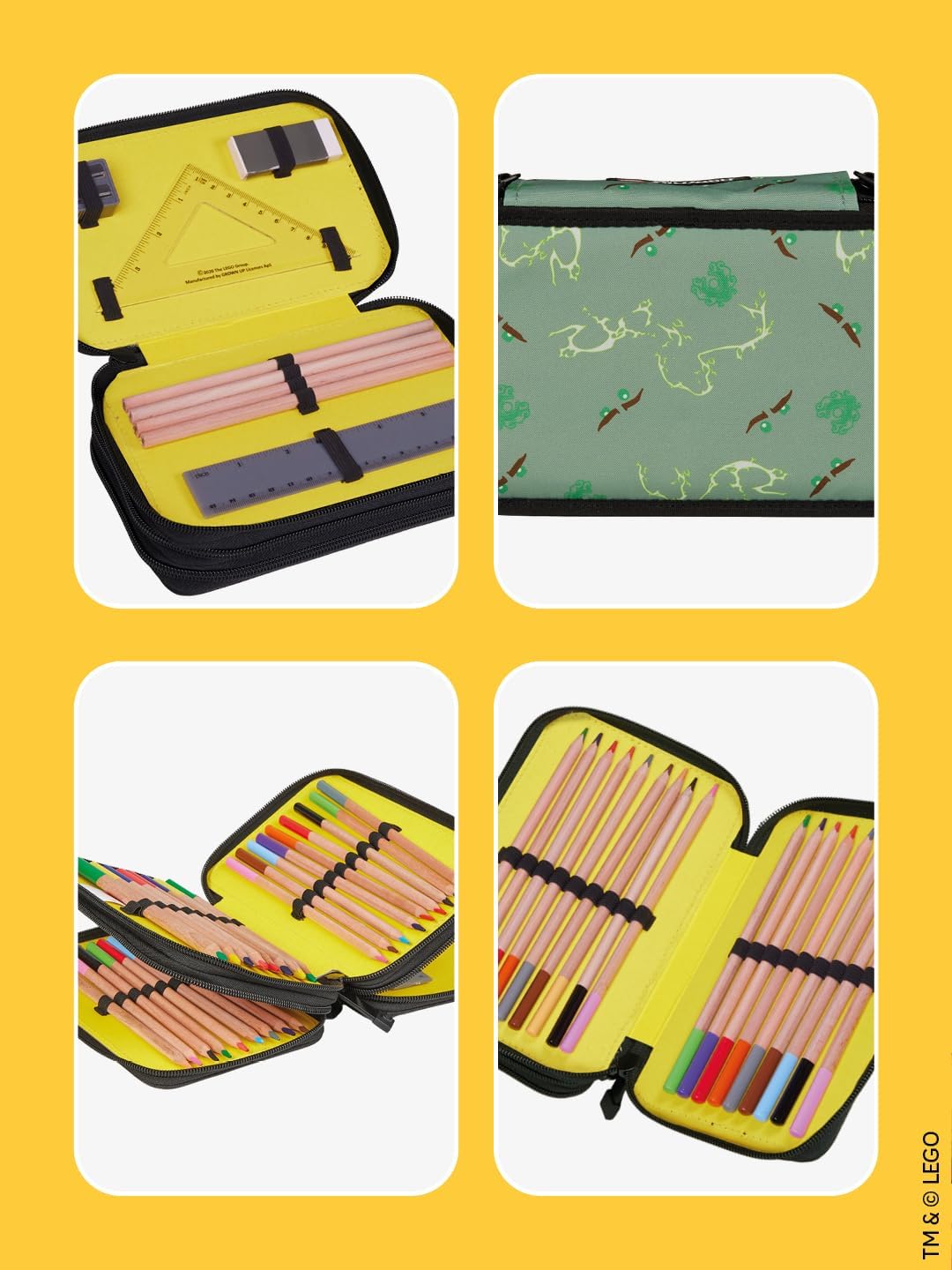 SKANDO BAGS LEGO® NINJAGO® Federmäppchen Junge gefüllt Spinjitzu Master – 3-Fach Federmappe mit 3 Fä