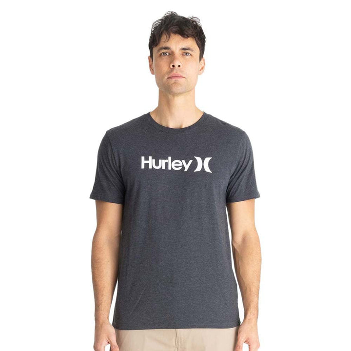 Hurley Herren Evd Wash Core OAO Solid Tee T-Shirt M Heather Black, M Heather Black