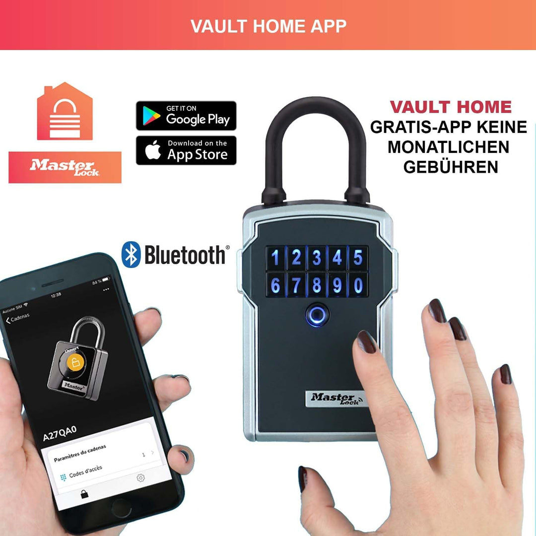 Master Lock Smart Connected Schlüsseltresor, Verschlüsselung nach Militärstandard, Aussen, mit Bügel