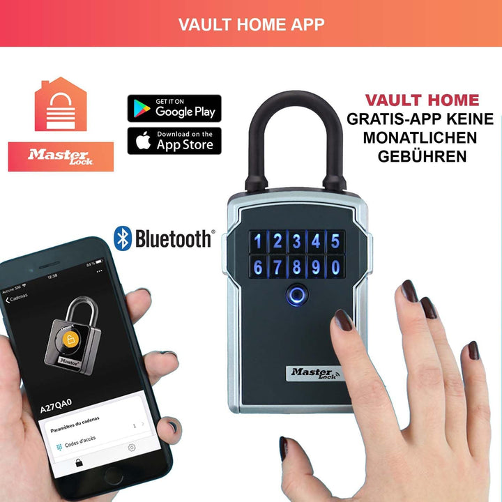 Master Lock Smart Connected Schlüsseltresor, Verschlüsselung nach Militärstandard, Aussen, mit Bügel