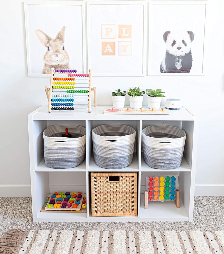 OrganiHaus Regalkörbe | Wollkorb | Aufbewarungs Korbe | Aufbewahrungsboxen Stoff | Stoffkörbe | Wäsc