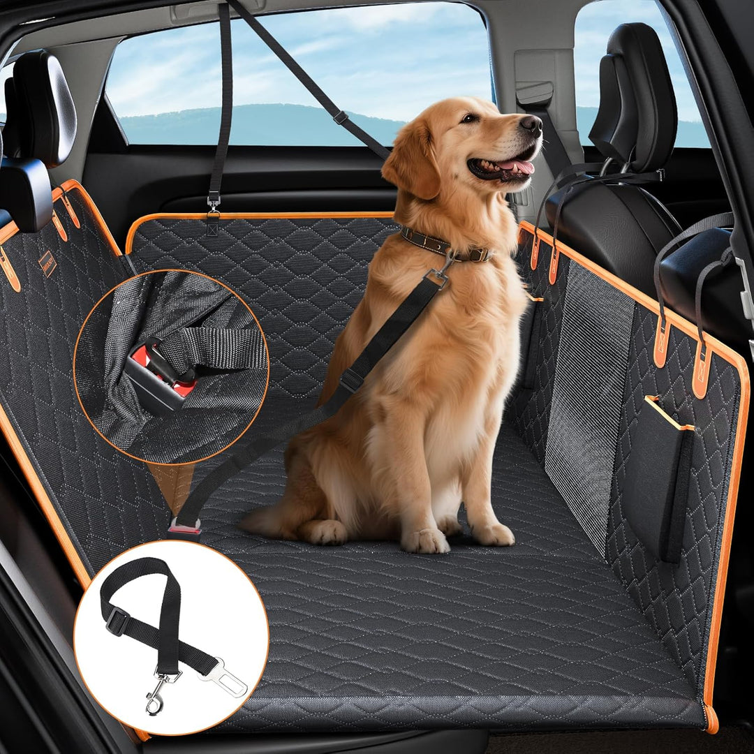 JOEJOY Hundedecke Auto Rückbank mit Harter Unterseite, Hundesitz Auto Rückbank Verbreitert, Hunde Au