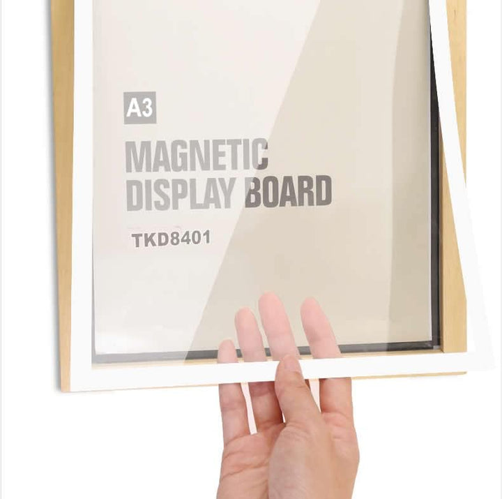 TUKA [2er] A3 Wechselrahmen Holz Natur mit Magnetverschluss, Acryl Info-Rahmen Plakatrahmen Posterra