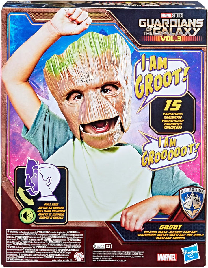 Marvel Guardians of The Galaxy Vol. 3 Groot Rollenspielmaske, sprechende Groot Maske, Superhelden-Ma