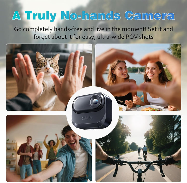 Mini Action Cam, 64GB Tragbare Sportkamera und Magnetische Ladebox mit 1150mAh Batterie, 1080P Klein