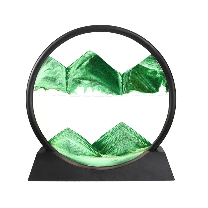 Arthink Bewegliche Sandkunst Bild in Bewegung, rundes Glas, 3D, Tiefseelandschaft, dynamische Sandku
