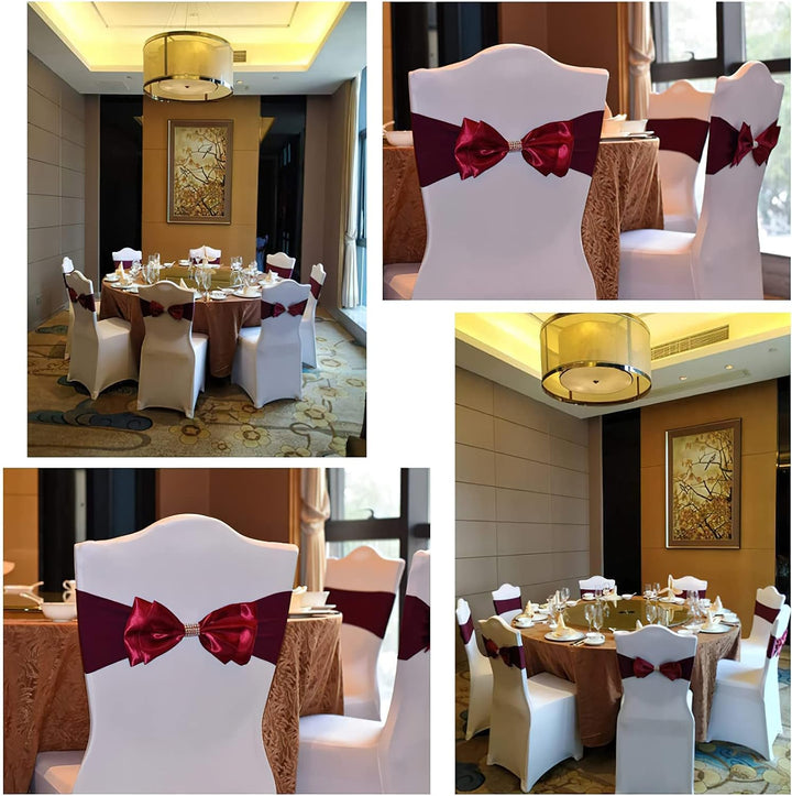 Stuhlschärpen Stuhl Schärpen,Organza Schleife Tüll Stuhl Rücken Blume Schärpe,Hochzeit Stuhl Bogen F