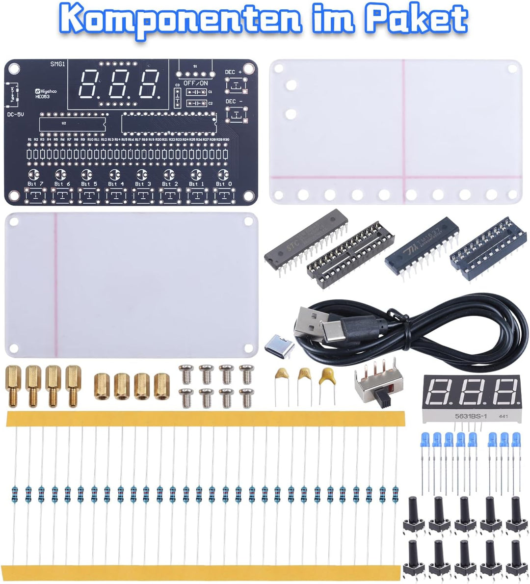 Binär-Dezimal Lötbausatz, Elektronik Lernprojekt für Schule & Studenten, MINT DIY Kit mit LED-Anzeig
