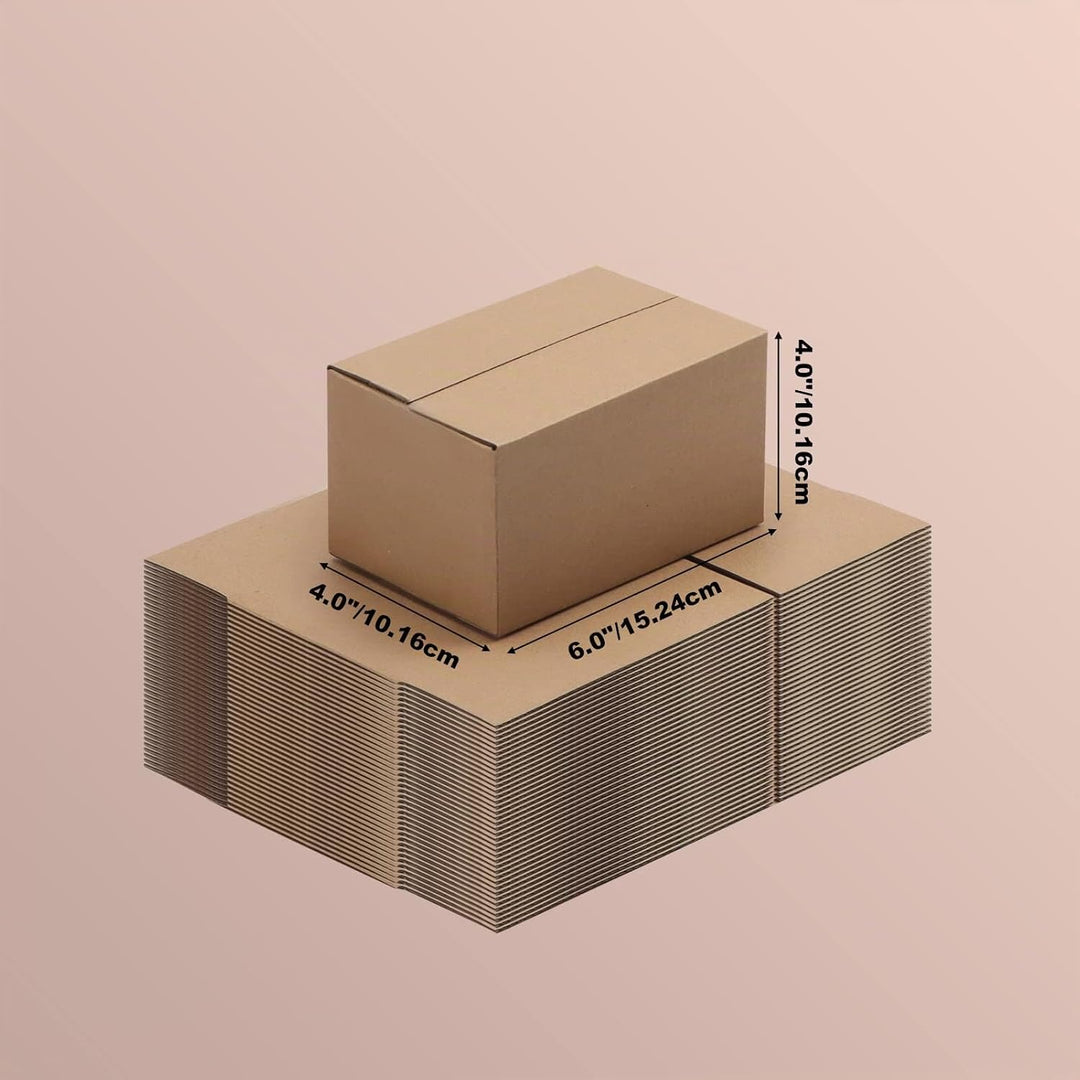 EYMPEU 40 Stück 15,3x10,2x10,2cm Braune Versandkarton, Kartons für kleine Gegenstände, Spielzeug, Sc