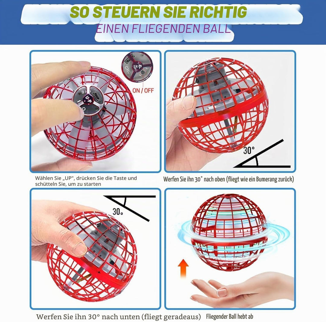 2026 Fliegender Ball Spielzeug FüR Junge, Hover Flying Rotierender Schwebeball Magischer Boomerang S