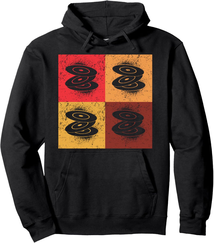 Vinyl Junkie Geschenk - Retro Schallplatte DJ Pullover Hoodie
