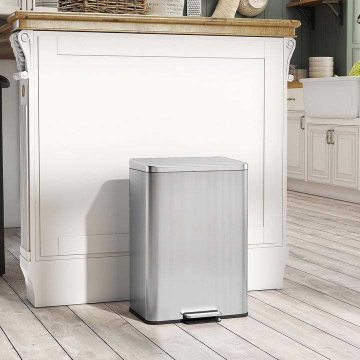 HOMCOM Mülleimer 20 L Treteimer mit Softclose-Deckel, Pedal, Abfalleimer mit abnehmbar Inneneimer, A