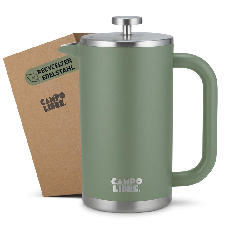 Campo Libre.® Giorgio. French Press I Kaffeebereiter aus doppelwandigem Edelstahl 1l I plastikfreie