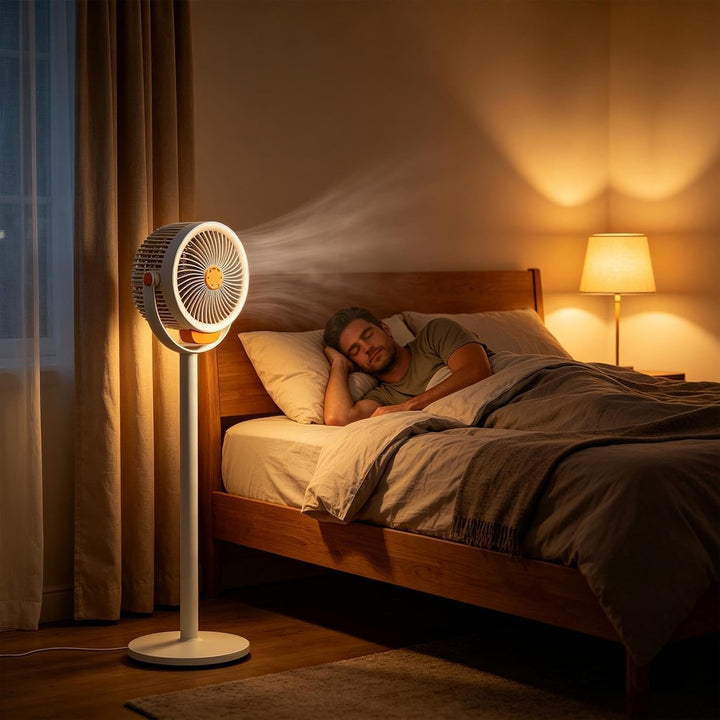 Standventilator Leistungsstarker höhenverstellbarer Luftstrom mit Weiss Battery type, Weiss Battery