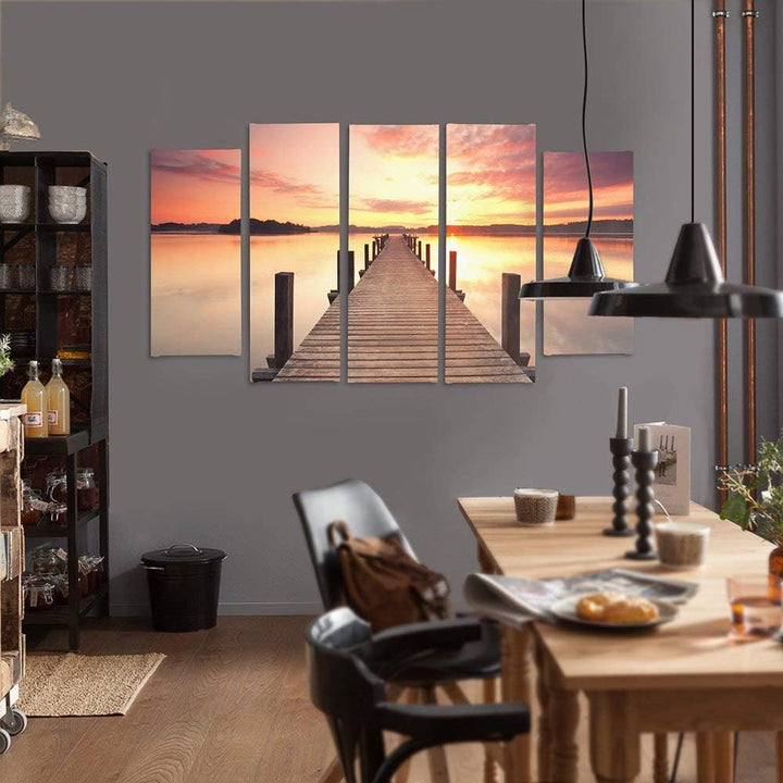 Feeby Frames, Leinwandbild Bilder Wand Bild - 5 Teile - Wandbilder Kunstdruck 150x100 cm, Typ B B ty