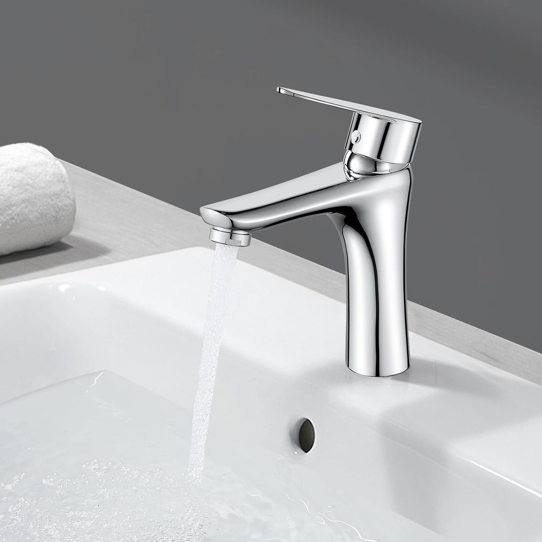 Wasserhahn Bad Chrom, Waschtischarmatur Bad Armatur Mischbatterie Waschbeckenarmatur Einhebelmischer